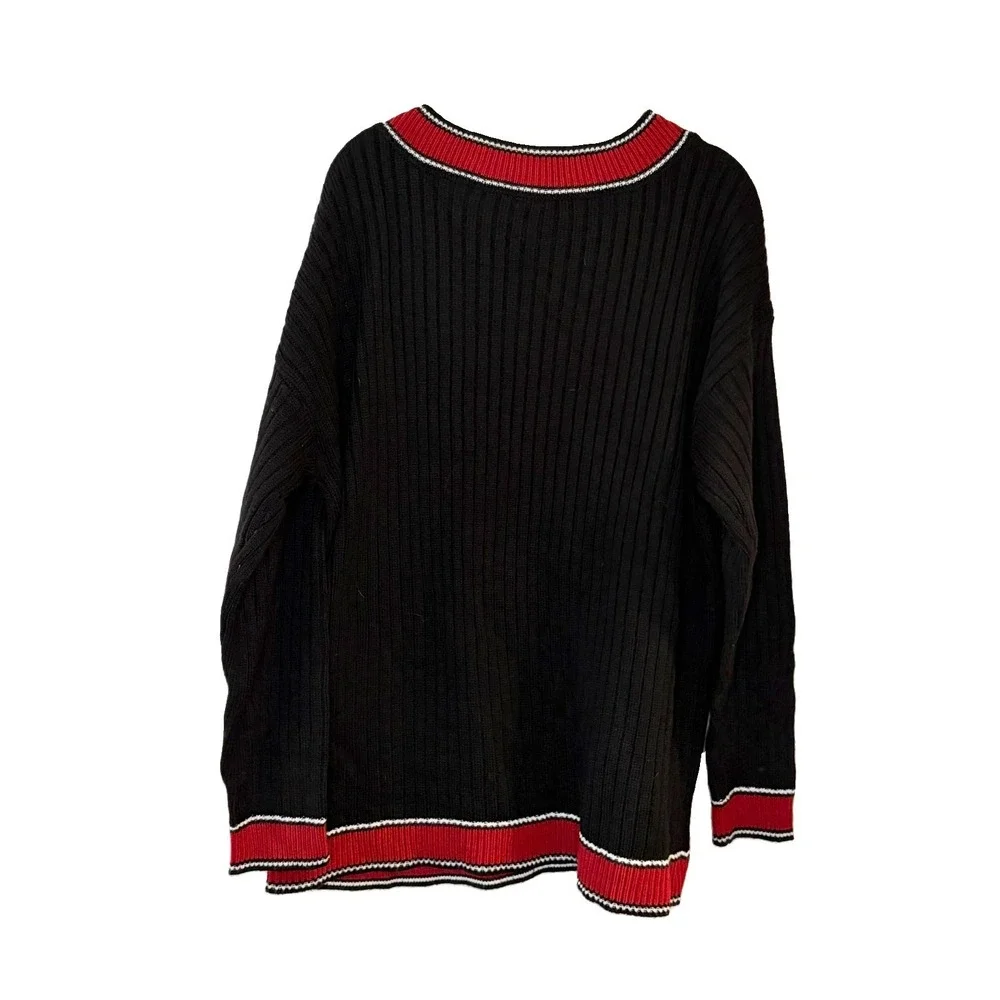 Torrid Disney Knit Sweater V-neck Mickey Mouse Logo Flag Varsity Campus 0X